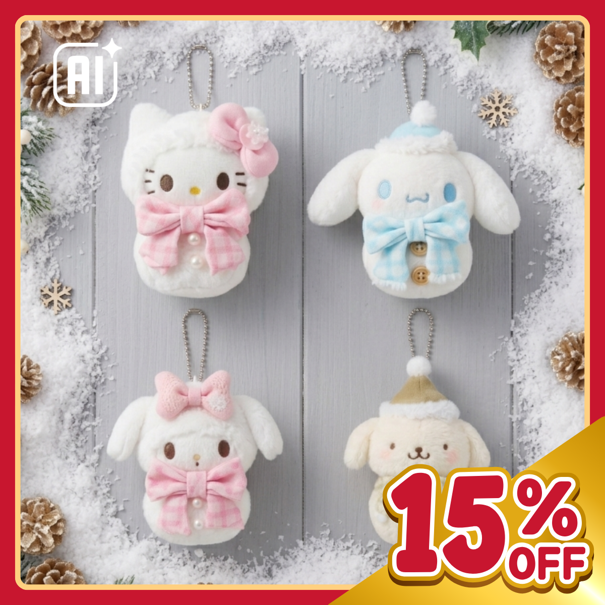 Sanrio｜雪人掛飾