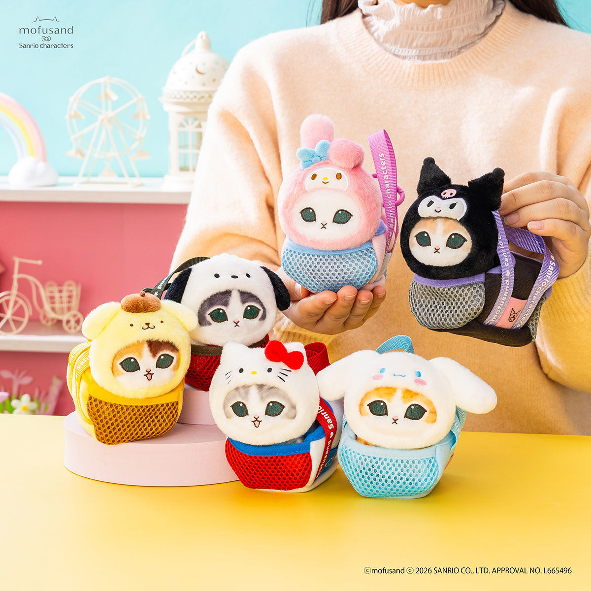 Mofusand x Sanrio｜聯乘袋子貓掛飾公仔