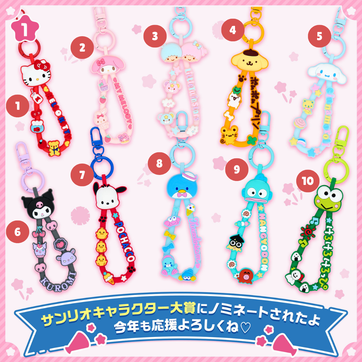 Sanrio｜2026年角色大賞｜橡膠登山匙扣（全40種）