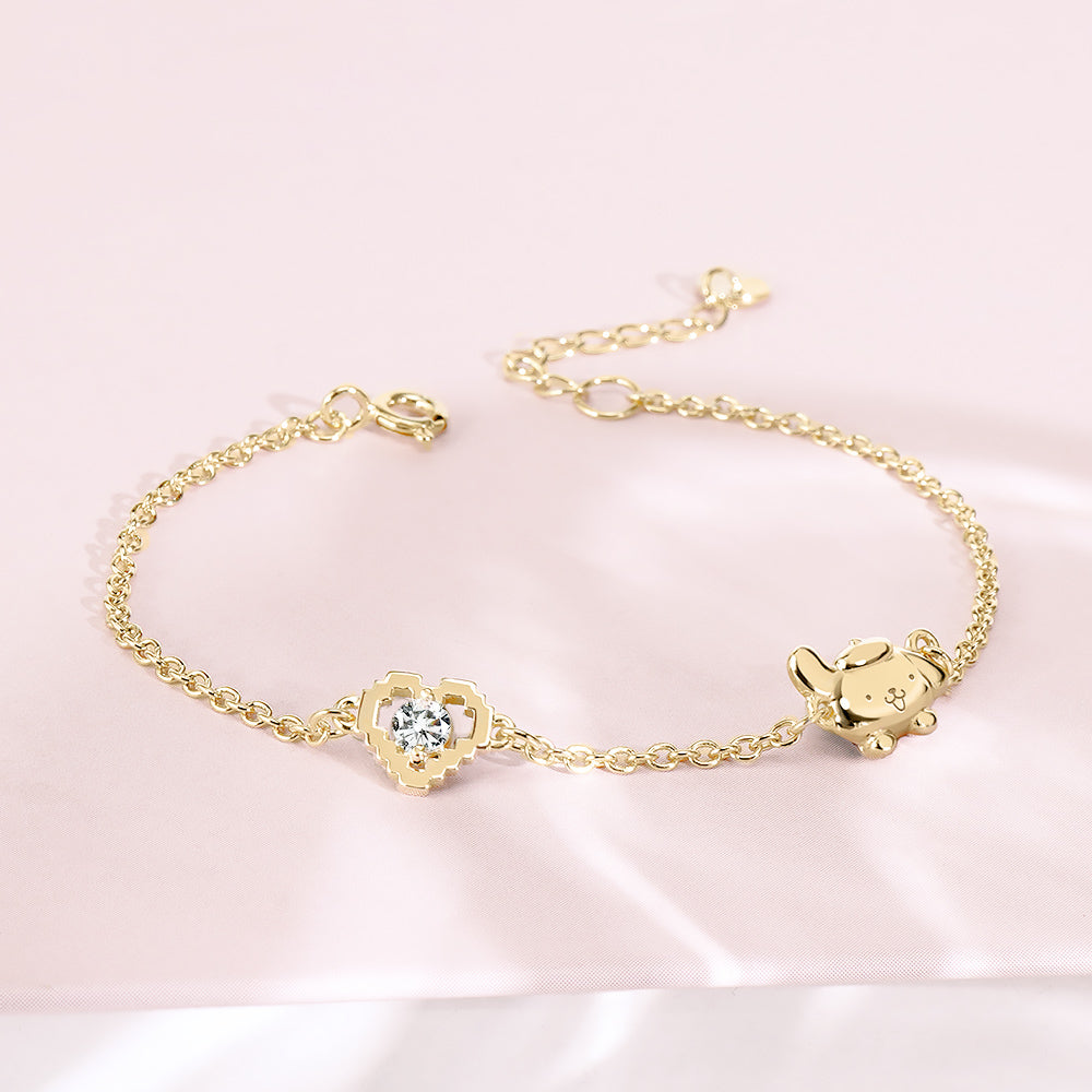 台灣 STORY ACCESSORY 故事銀飾 | PomPomPurin 30週年系列 像素雷刻訂製純銀手鍊