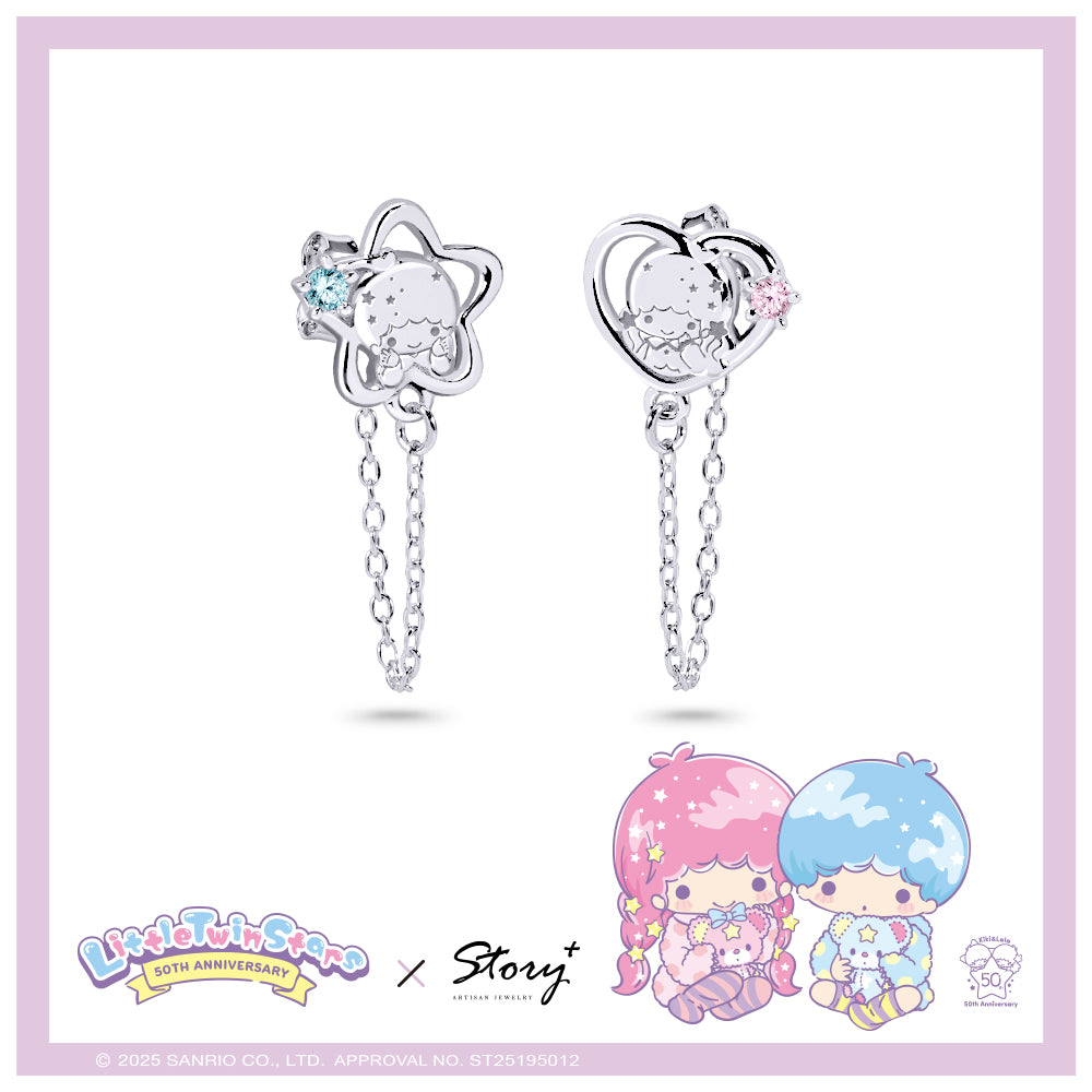台灣 STORY ACCESSORY 故事銀飾 | LittleTwinStars 50th星舞系列 雙子星晶鑽純銀耳環