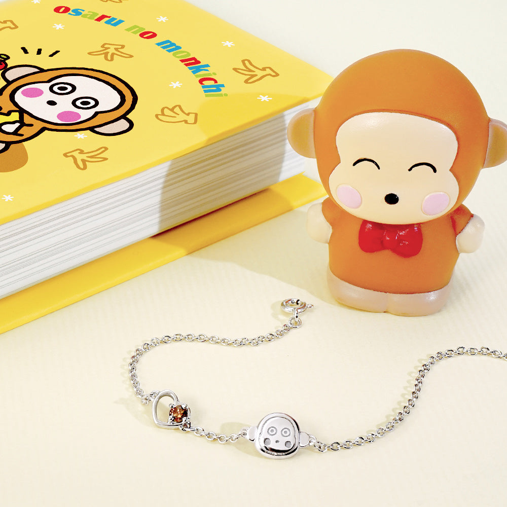 台灣 STORY ACCESSORY 故事銀飾 |Osaru no monkichi經典系列 My love淘氣猴晶鑽純銀手鍊