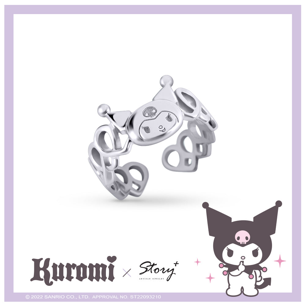 台灣 STORY ACCESSORY 故事銀飾 | Kuromi 經典系列-I.Love.Kuromi 純銀戒指