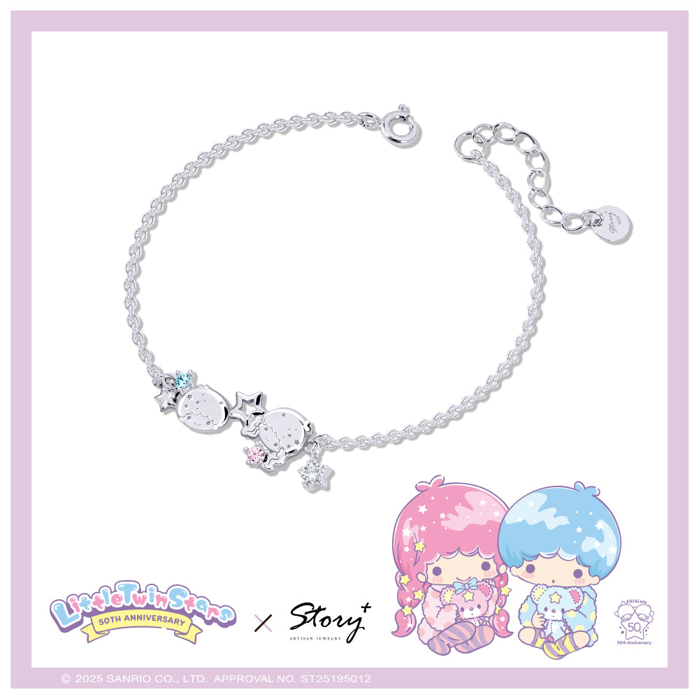 台灣 STORY ACCESSORY 故事銀飾 | LittleTwinStars 50th星舞系列 雙子星晶鑽純銀手鍊
