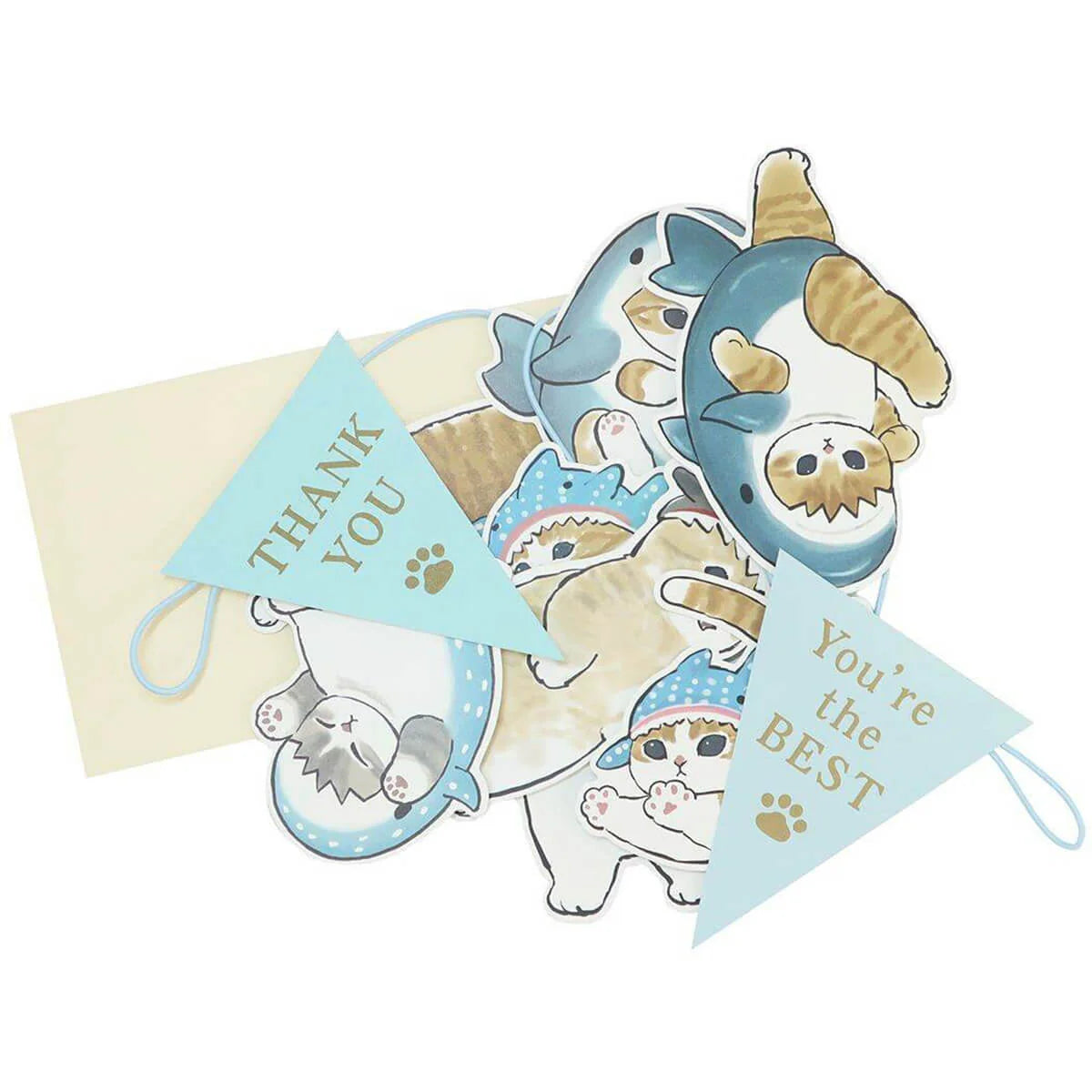 Mofusand｜萬用賀卡｜ 鯊魚貓 「Thank You」吊掛裝飾