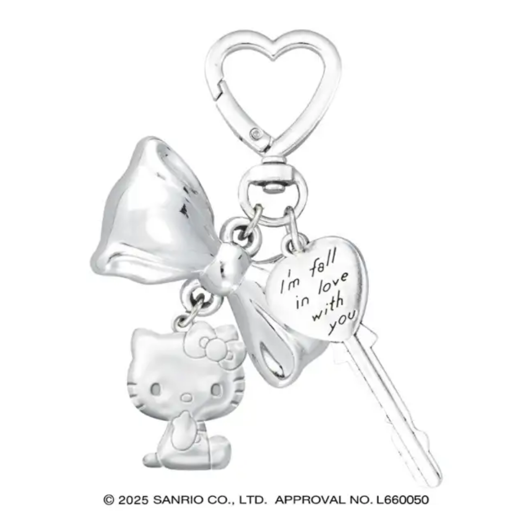 Sanrio｜銀色蝴蝶結&心心匙扣