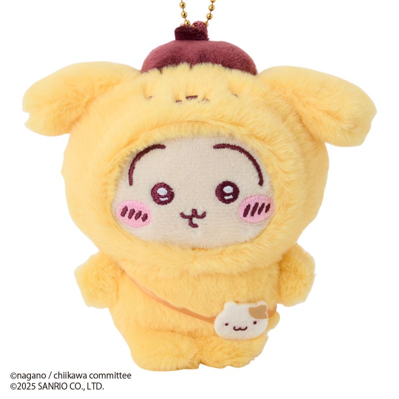 Chiikawa x Sanrio｜Usagi Pompompurin Plush Keychain
