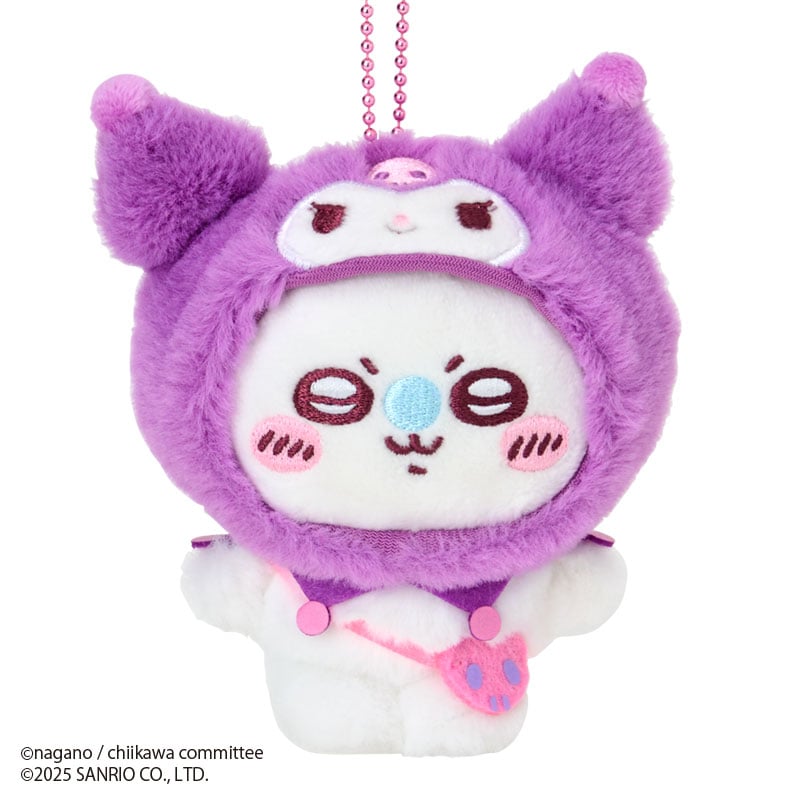 Chiikawa x Sanrio | Momonga Kuromi Plush Keychain
